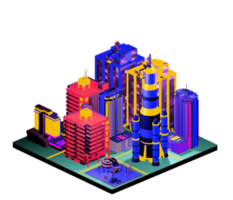 Isometric building arrangement png