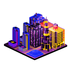 Isometric building in retro style png