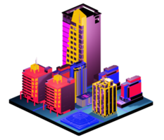 Isometric building in retro style png