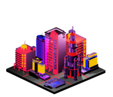 Isometric building in retro style png