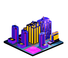 Isometric building arrangement png