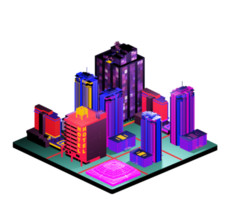 Isometric building arrangement png