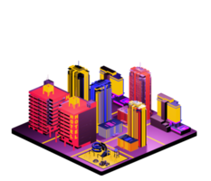 Isometric building arrangement png