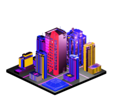 Retro isometric building png