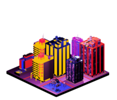 Retro isometric building png