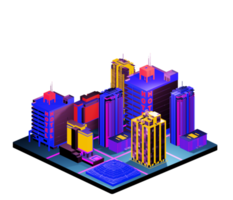 Isometric building in retro style png