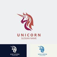 unicornio caballo logo imagen diseño cabeza elegante plantilla vector