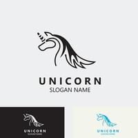 unicornio caballo logo imagen diseño cabeza elegante plantilla vector