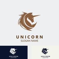 unicornio caballo logo imagen diseño cabeza elegante plantilla vector