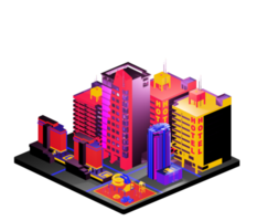 Retro isometric building png