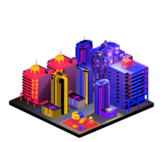 Isometric building in retro style png