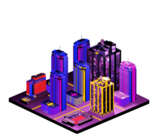 Isometric building in retro style png