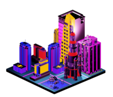 Isometric building in retro style png