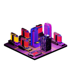 Isometric building arrangement png