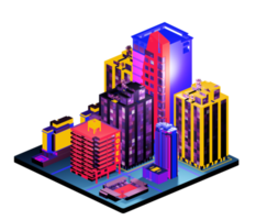 Isometric building arrangement png