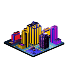 Isometric building in retro style png