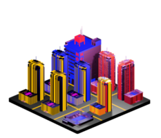 Retro isometric building png