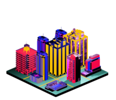 Isometric building in retro style png