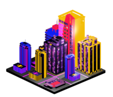 Isometric building arrangement png