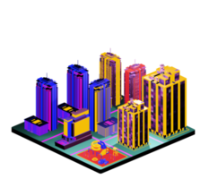 Isometric building in retro style png