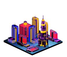 Isometric building arrangement png