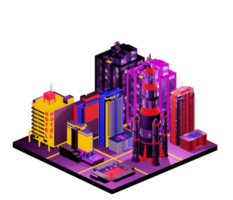 Isometric building in retro style png