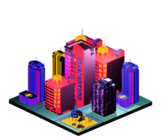 Isometric building in retro style png