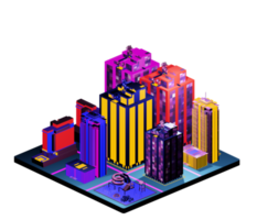 Isometric building arrangement png