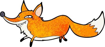 cute cartoon sly fox vector