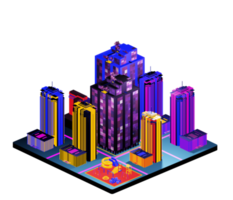 Isometric building arrangement png