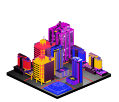 Isometric building arrangement png