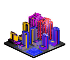 Isometric building arrangement png