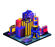 Isometric building arrangement png