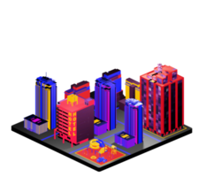 Isometric building arrangement png