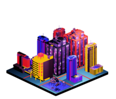 Isometric building arrangement png