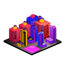 Isometric building arrangement png