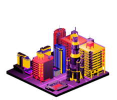 Isometric building arrangement png