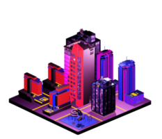 Isometric building arrangement png