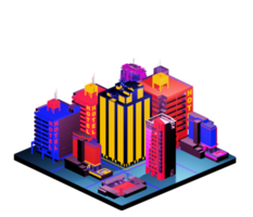 Isometric building in retro style png