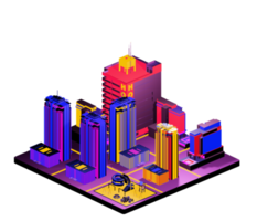 Isometric building arrangement png