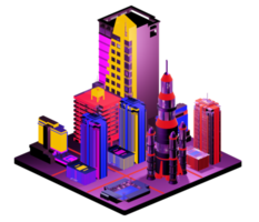 Isometric building arrangement png