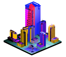 Retro isometric building png