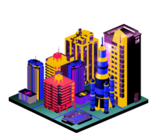 Isometric building arrangement png