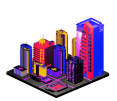 Retro isometric building png