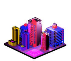 Isometric building in retro style png