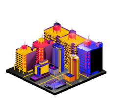 Isometric building in retro style png