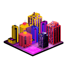 Isometric building in retro style png