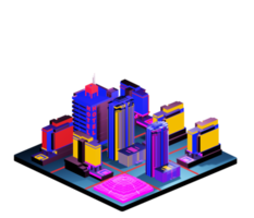 Isometric building arrangement png