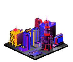 Isometric building in retro style png