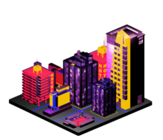 Isometric building in retro style png